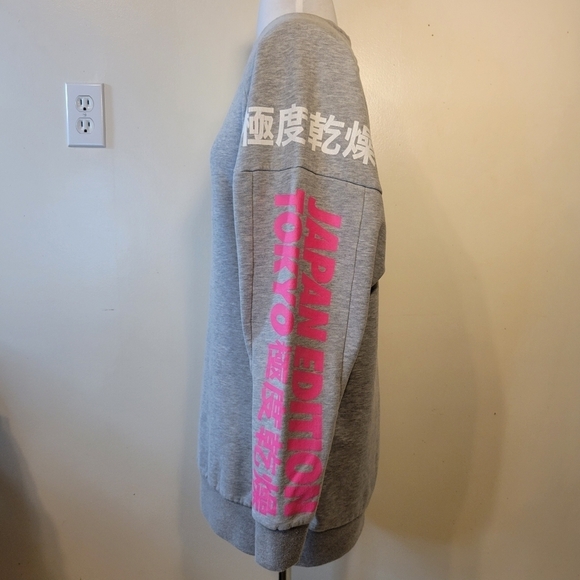 SuperDry Women's US 6 Japan Edition Tokyo Over-sized Long-line Gray Sweat Shirt - Picture 5 of 12